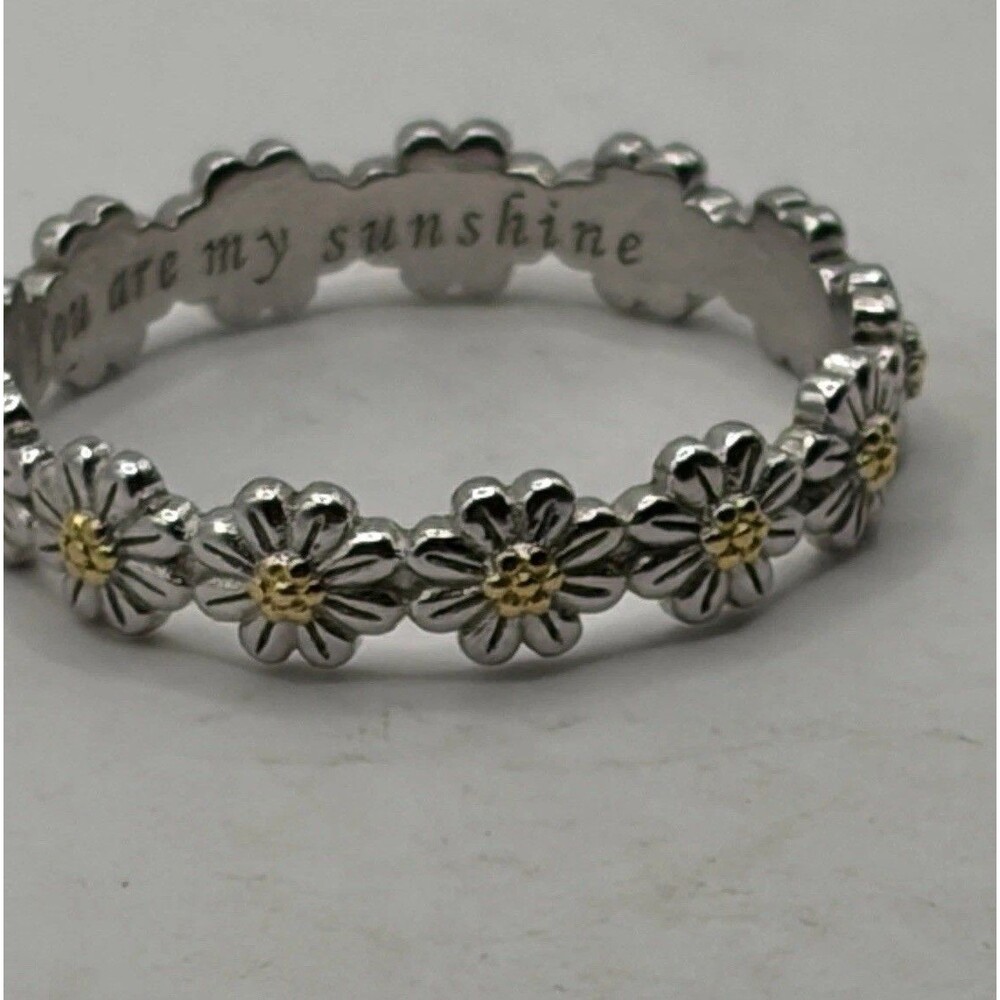 new Sterling Silver You Are My Sunshine Daisy Ring size 8 nwot, 925